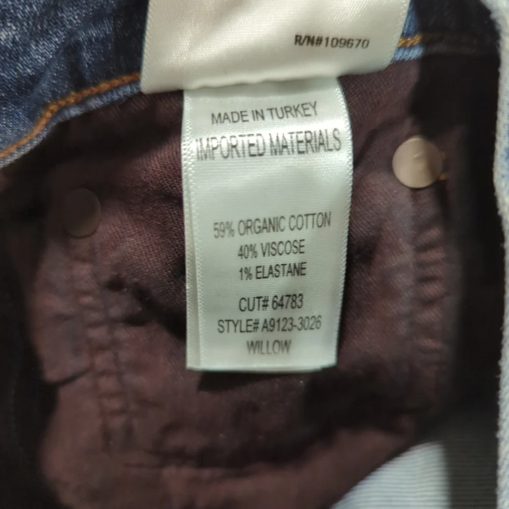 AGOLDE Willow Mid Rise Slim Straight Blue Jeans - Women's 28 Classic Basic Denim - Picture 11 of 14